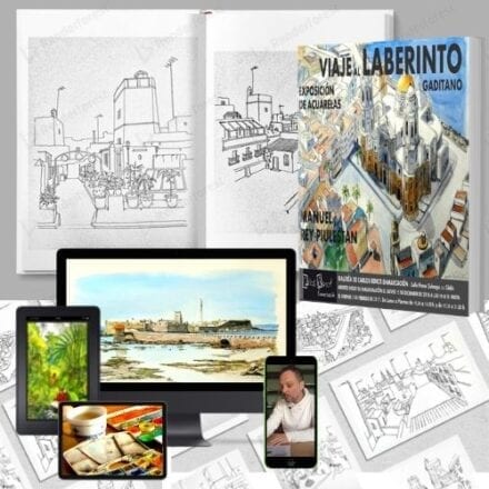 EL LABERINTO DE CÁDIZ. Serie 1 en Libro PDF + VÍDEOS de Pintura en Acuarela.